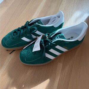 Adidas Gazelle Indoor Green and White Shoes